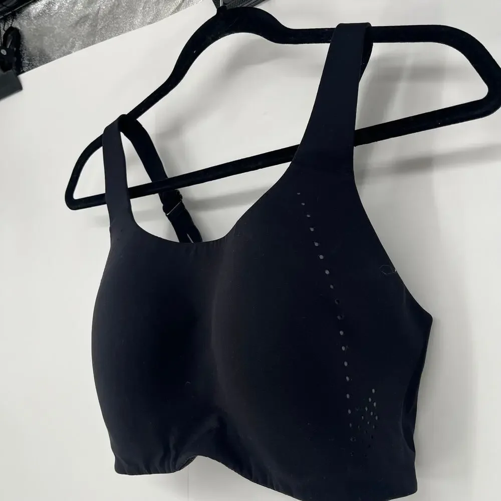 Lululemon AirSupport Bra High Support Run Black Asphalt Grey 38D